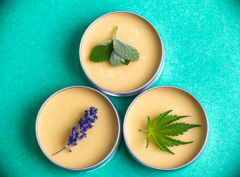 3 tins of Hemp based CBD topicals, with mint and lavender